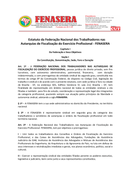 Estatuto da Federação Nacional dos Trabalhadores - sinsercon-rs