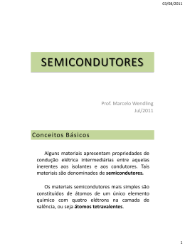 Aula: Materiais Semicondutores.