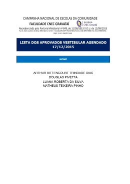 lista dos aprovados vestibular agendado 17/12/2015