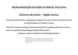 Reorganização Diretoria de Ensino Região Santos