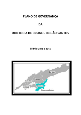 Plano de Governacia 2015 - Diretoria de Ensino Região de Santos