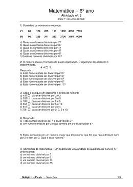 Matemática – 6º ano - Colégio I.L.Peretz