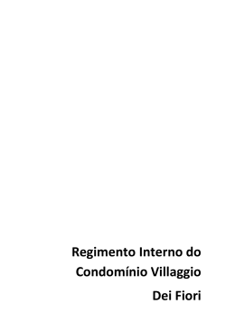 Regimento Interno do Condomínio Villaggio Dei Fiori