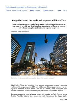 Aluguéis comerciais no Brasil superam até Nova York