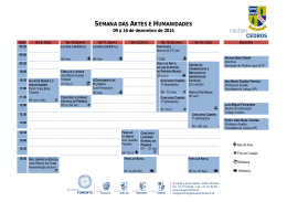 Programa da Semana das Artes e Humanidades 2014