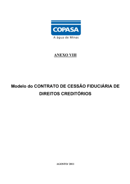 Anexo VIII - Modelo do CONTRATO DE CESSÃO FIDUCIÁRIA