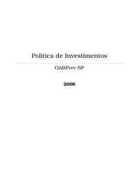 Política de Investimentos 2006 - OABPrev-SP