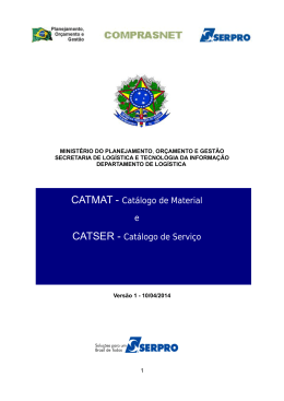 Manual CATMAT e CATSER - Portal de Compras do Governo