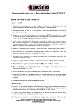 Propostas dos Funcionários do Banco do Brasil do Pará ao 22