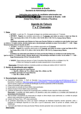 Agenda do calouro - CESPE / UnB