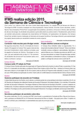 IFMS realiza edição 2015 da Semana de Ciência e Tecnologia