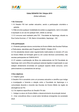 Edital DESAFIO FAI / Edição 2015 (Edital retificado