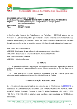 EDITAL PROCESSO LICITATÓRIO Nº 033/2015 Contrato