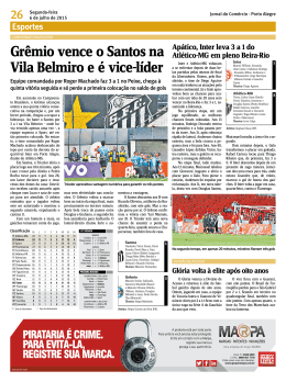 Grêmio vence o Santos na Vila Belmiro e é vice-líder