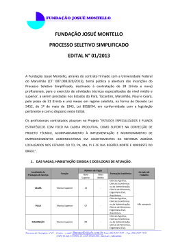 fundação josué montello processo seletivo simplificado edital n° 01