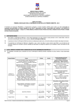 Edital de confirmação - Universidade Federal de Alagoas
