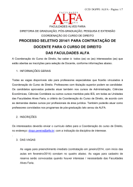 processo seletivo 2014/1 para contratação de docente - OAB-Go