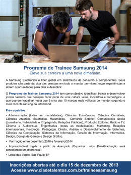 Programa de Trainee Samsung 2014