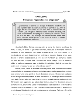 CAPÍTULO XII: Primazia do negociado sobre o legislado