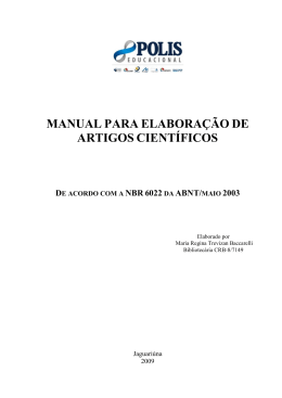 Manual para elaboração de artigos científicos