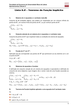 Lista 6.2 – Teorema da Função Implícita
