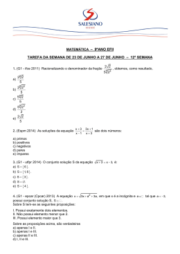 Questões de Matemática - Instituto São José Salesiano Resende/RJ