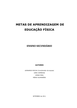 METAS DE APRENDIZAGEM DE EDUCAÇÃO FÍSICA