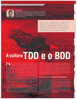 A cultura TDD e o BDD