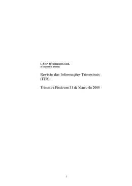 Revisão das Informações Trimestrais (ITR)