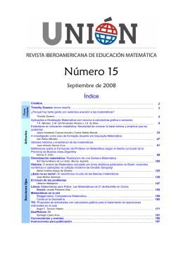 UNIÓN. Revista Iberoamericana de Educación Matemática