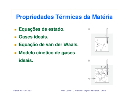 gases ideais, equação de van der Waals, modelo