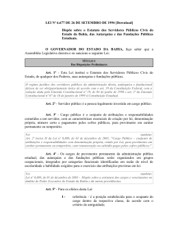 Estatuto dos Servidores Públicos Civis do Estado da Bahia