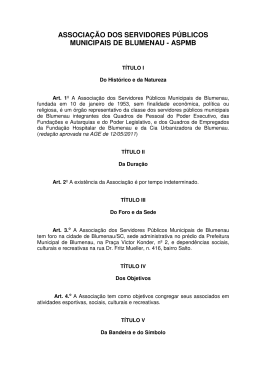 Estatuto - Associação dos Servidores Publicos de Blumenau