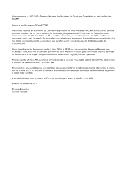 Informe Ascema – 19.05.2015 – Encontro Nacional dos Servidores