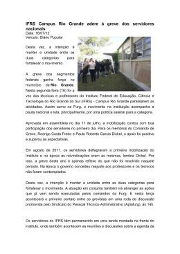 IFRS Campus Rio Grande adere à greve dos servidores nacionais