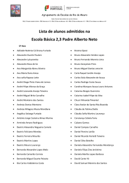 Lista de alunos admitidos na Escola Básica 2,3 Padre Alberto Neto