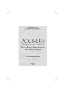 PCCS – SUS : diretrizes nacionais para a instituição de planos de