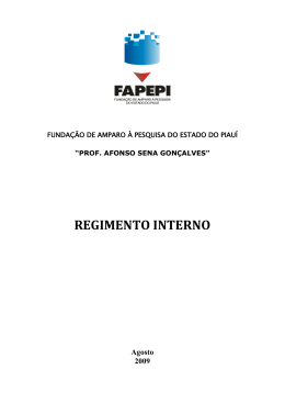 REGIMENTO INTERNO - Fapepi - Governo do Estado do Piauí