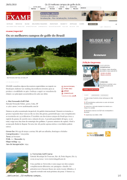 Os 10 melhores campos de golfe do Brasil