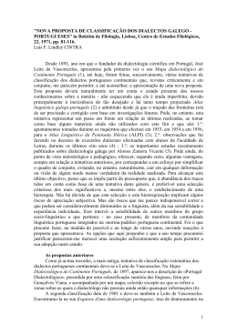 Nova proposta de classificação dos dialectos galego–portugueses