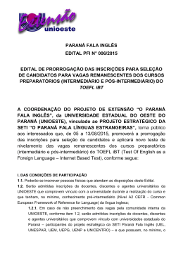 PARANÁ FALA INGLÊS EDITAL PFI N° 006/2015