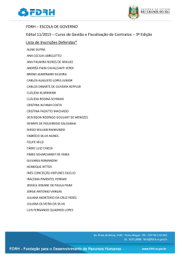 Lista de inscrições deferidas e indeferidas - FDRH
