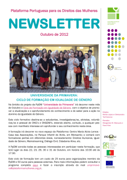 NEWSLETTER - Plataforma Portuguesa para os Direitos das Mulheres