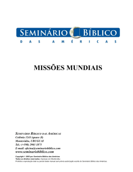 missoes mundiais - Seminario Biblico de las Américas
