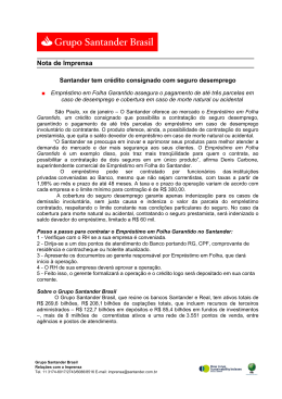 (12.01 Santander lança crédito consignado com seguro desemprego)