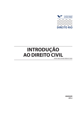 INTRODUÇÃO AO DIREITO CIVIL - Acadêmico de Direito da FGV