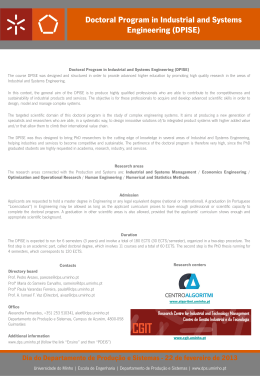 Doctoral Program in Industrial and Systems Engineering (DPISE)
