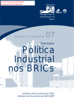 Perspectivas da Política Industrial nos BRICS