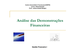 Aula 03 - Análise das Demonstrações Financeiras