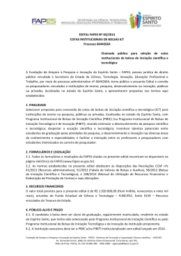 Edital FAPES 004/2014 - Faculdade Multivix | Vitória / ES